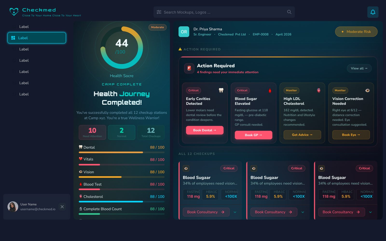 Business Portal — desktop view