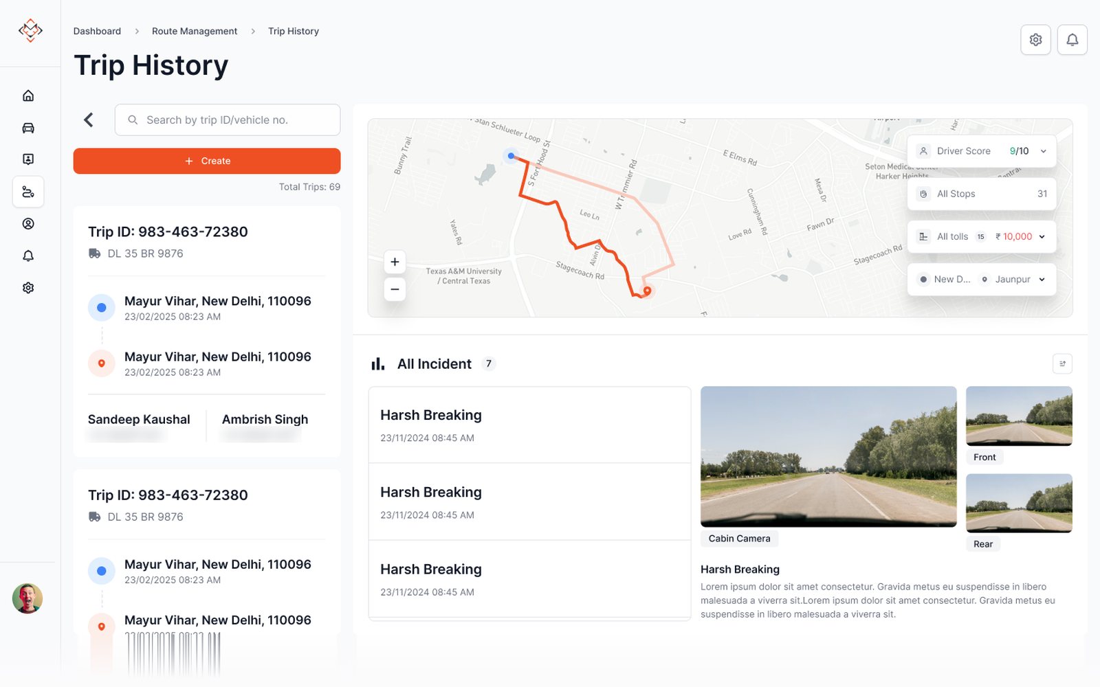 Fleet Management — desktop view