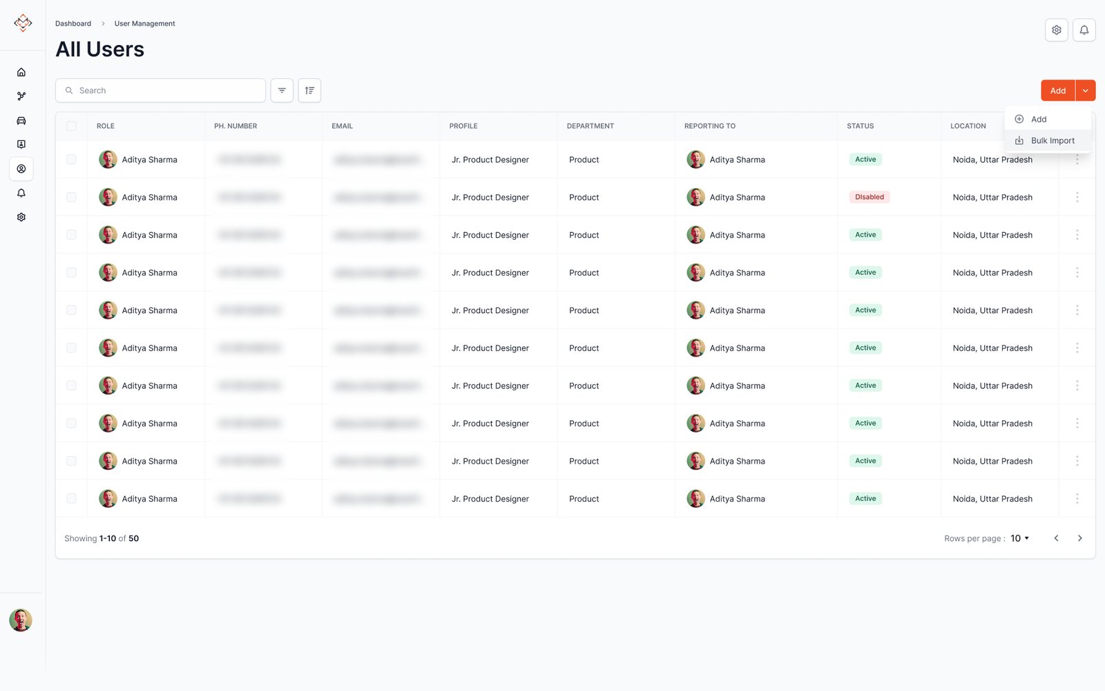 Fleet Management — desktop view