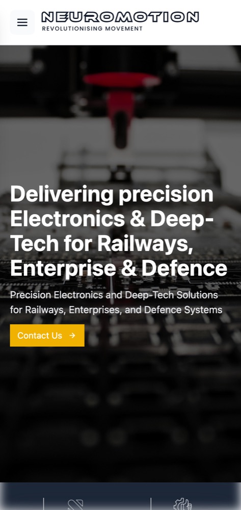 Company Website — mobile view