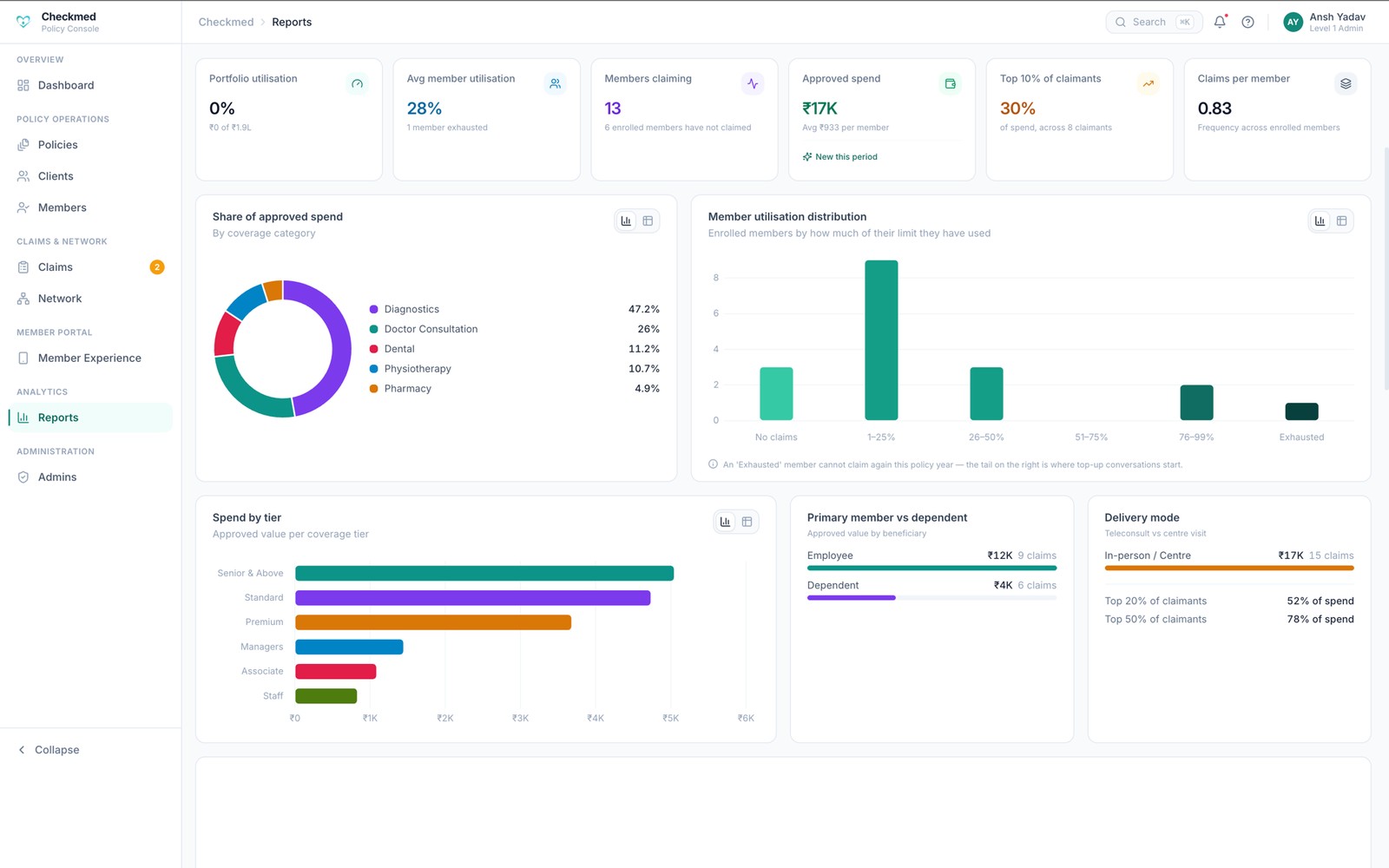 Policy Creator — desktop view